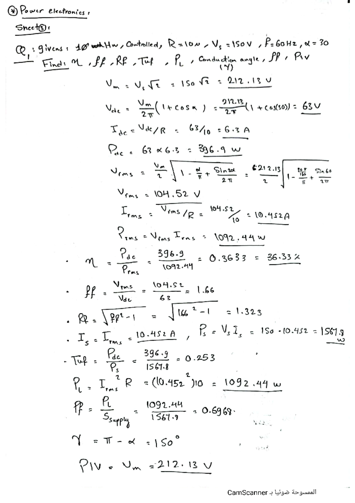 Power sheet 3 Power Electronics and Motor Drives Studocu