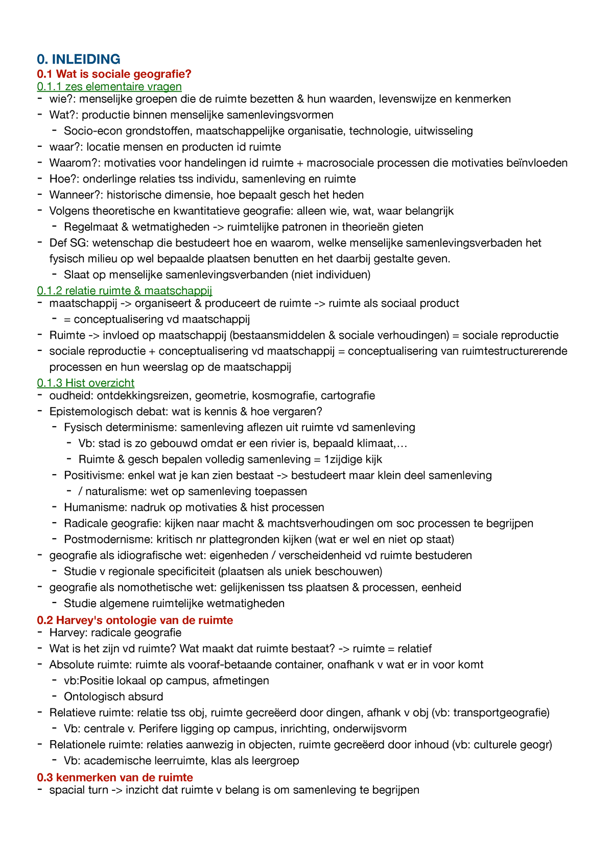 Sociale Geografie Samenvatting 0 Inleiding 0 Wat Is Sociale Geografie 01 Zes Elementaire 