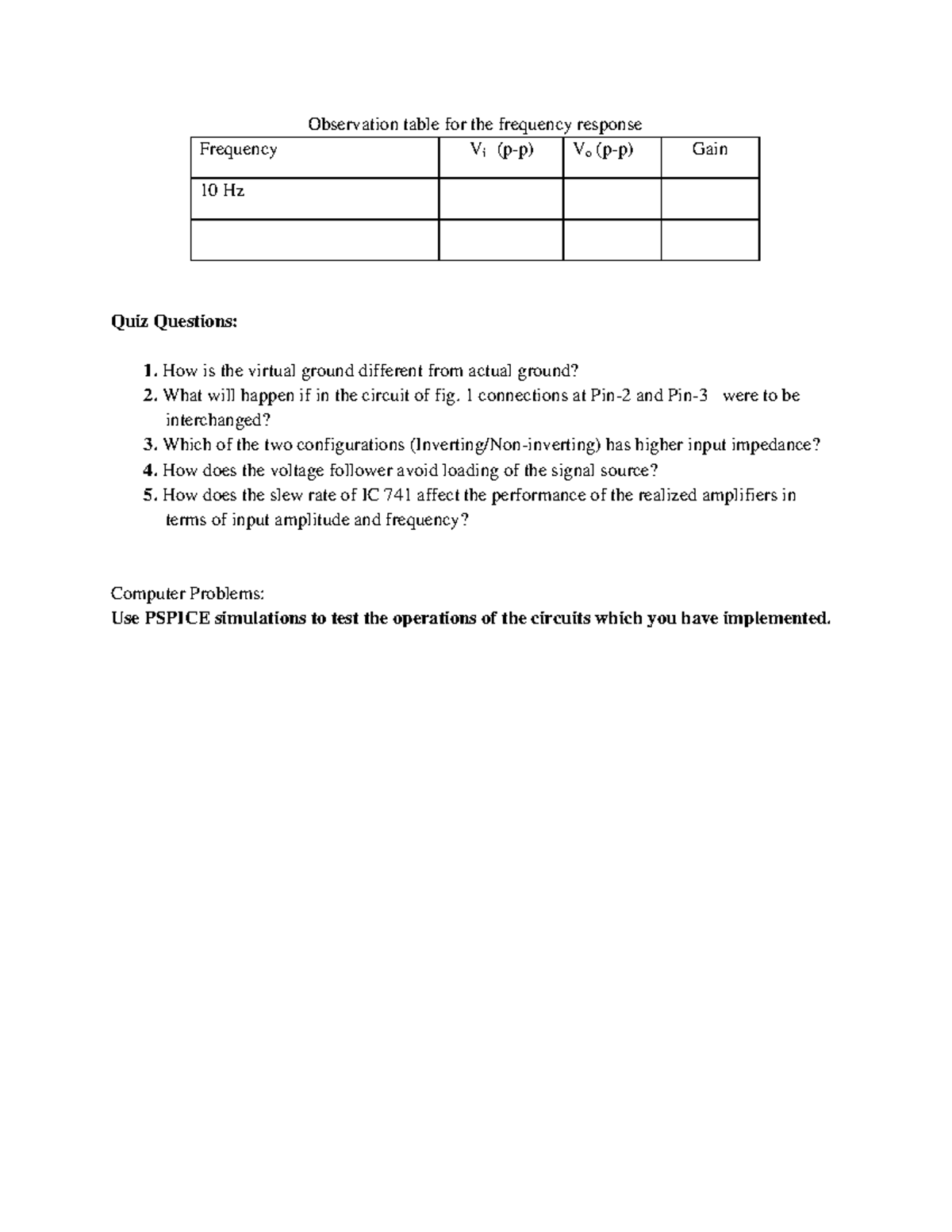 Lic lab manual-2 - Complete notes on different types of amplifiers ...