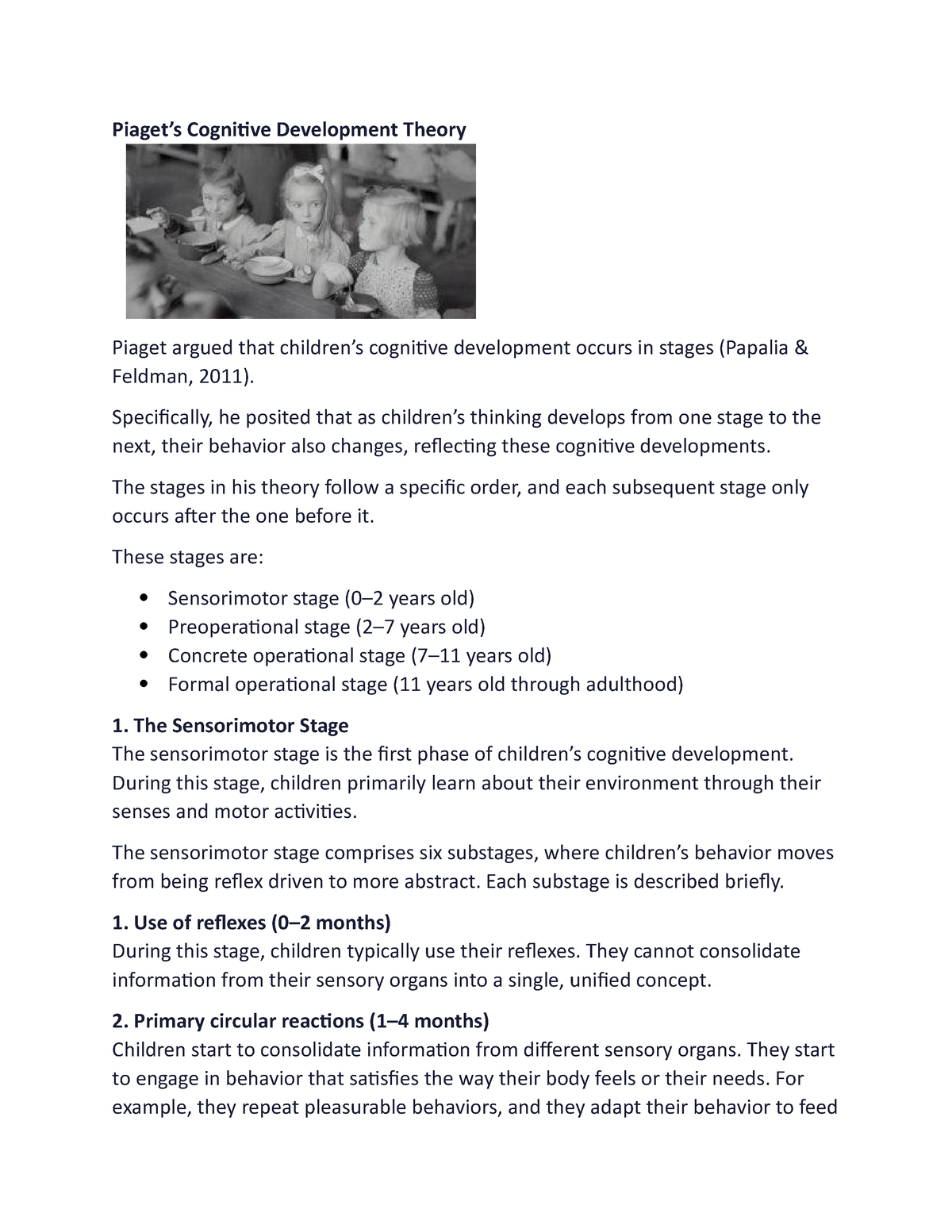 Piaget theory Piaget s Cognitive Development Theory Piaget