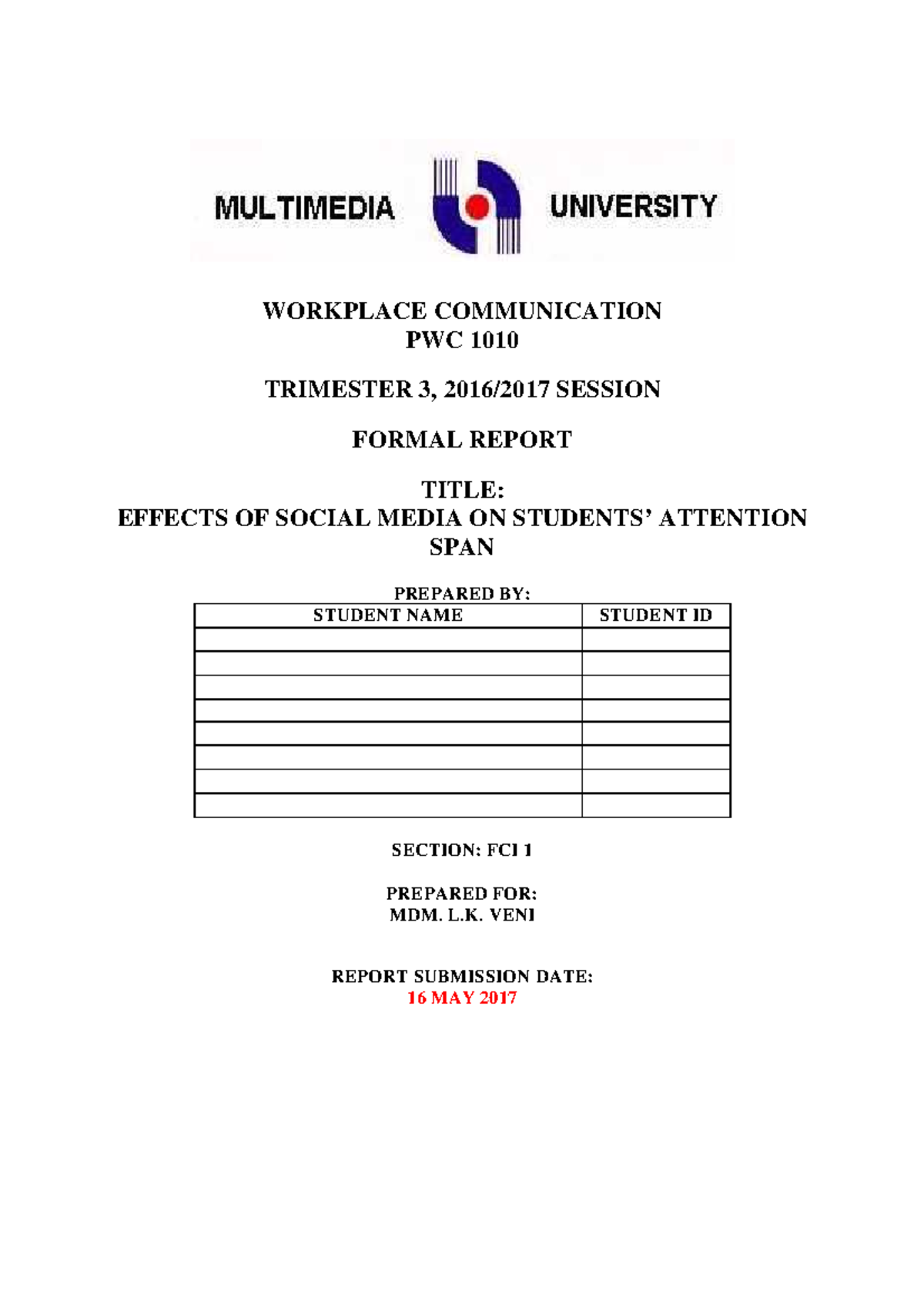 Assignment Report Template