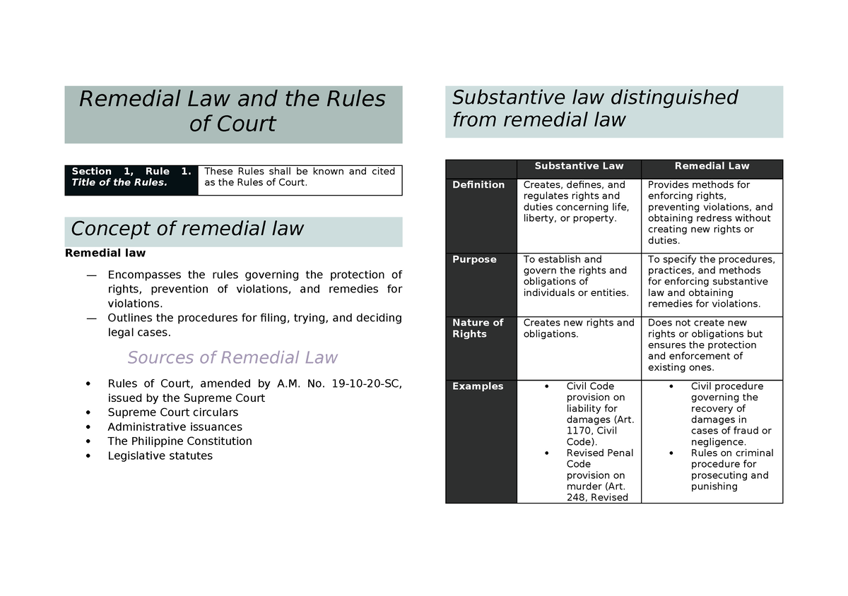 01.01 General Principles - Remedial Law And The Rules Of Court ...