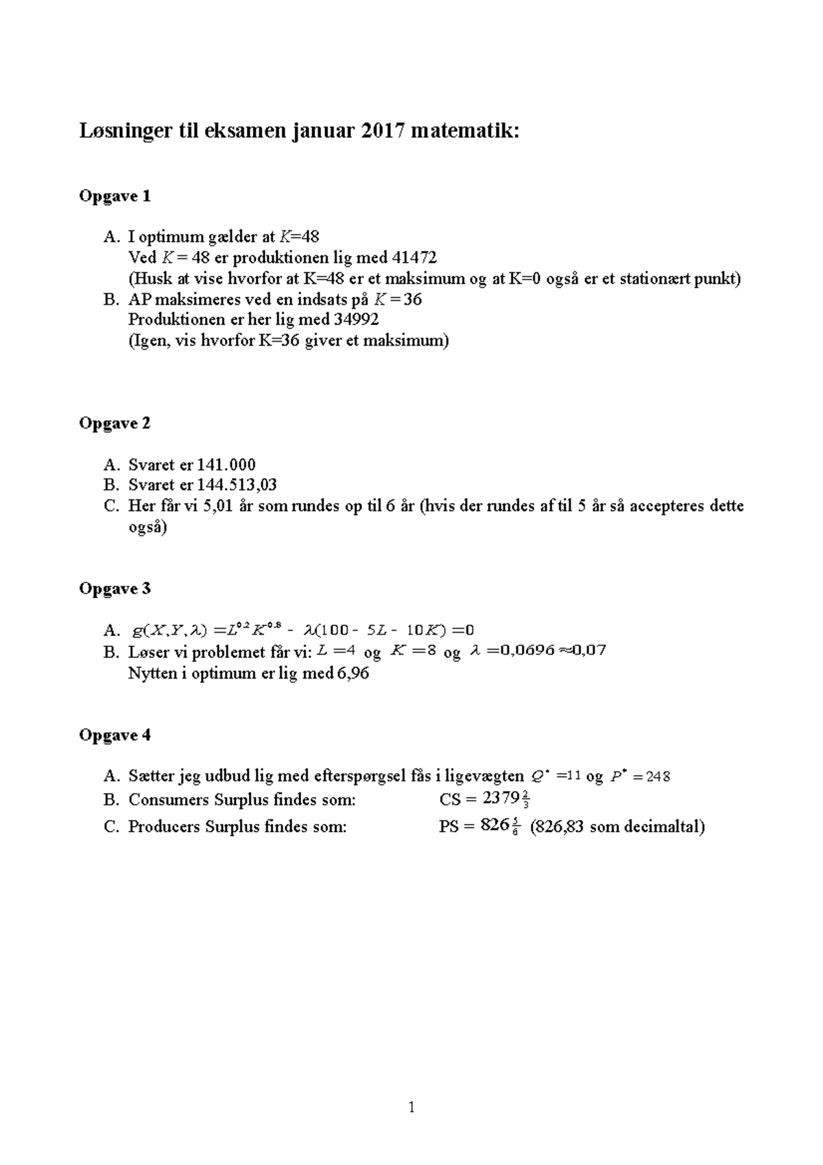 Løsning Januar 2017 - Løsninger Til Eksamen Januar 2017 Matematik ...