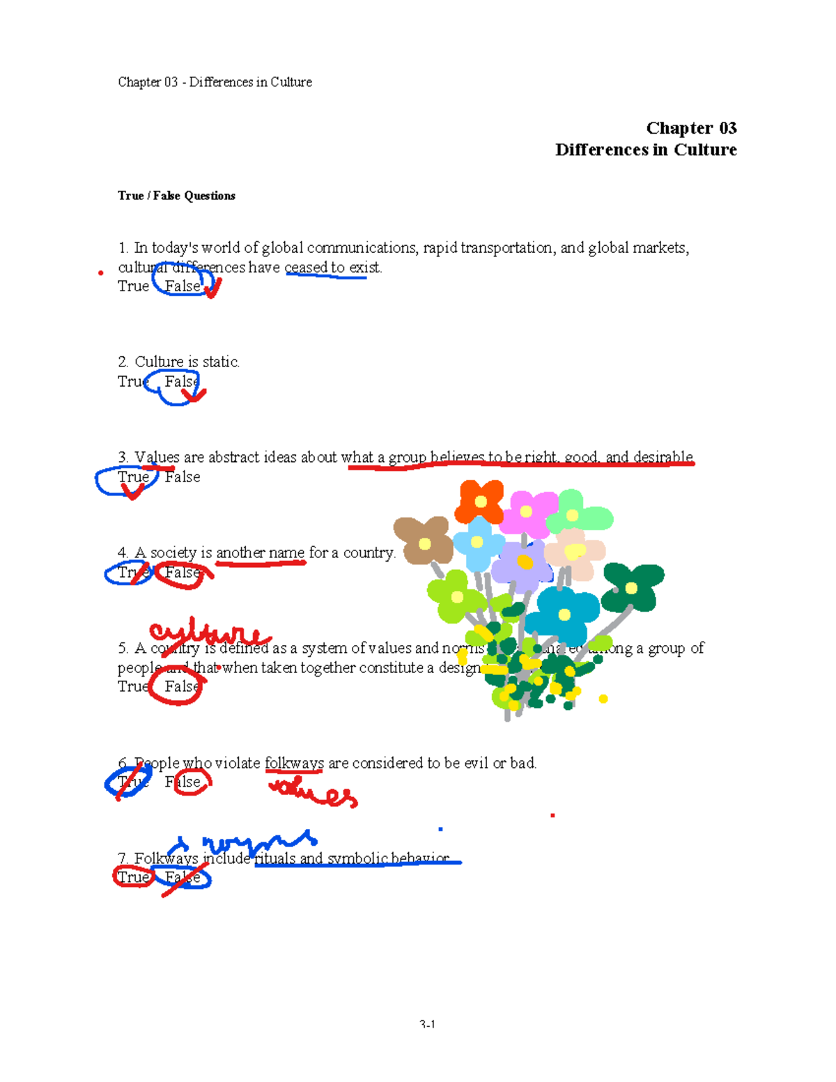 Chap003 - Note Nttej Jfhqijdj - Chapter 03 Differences In Culture True ...