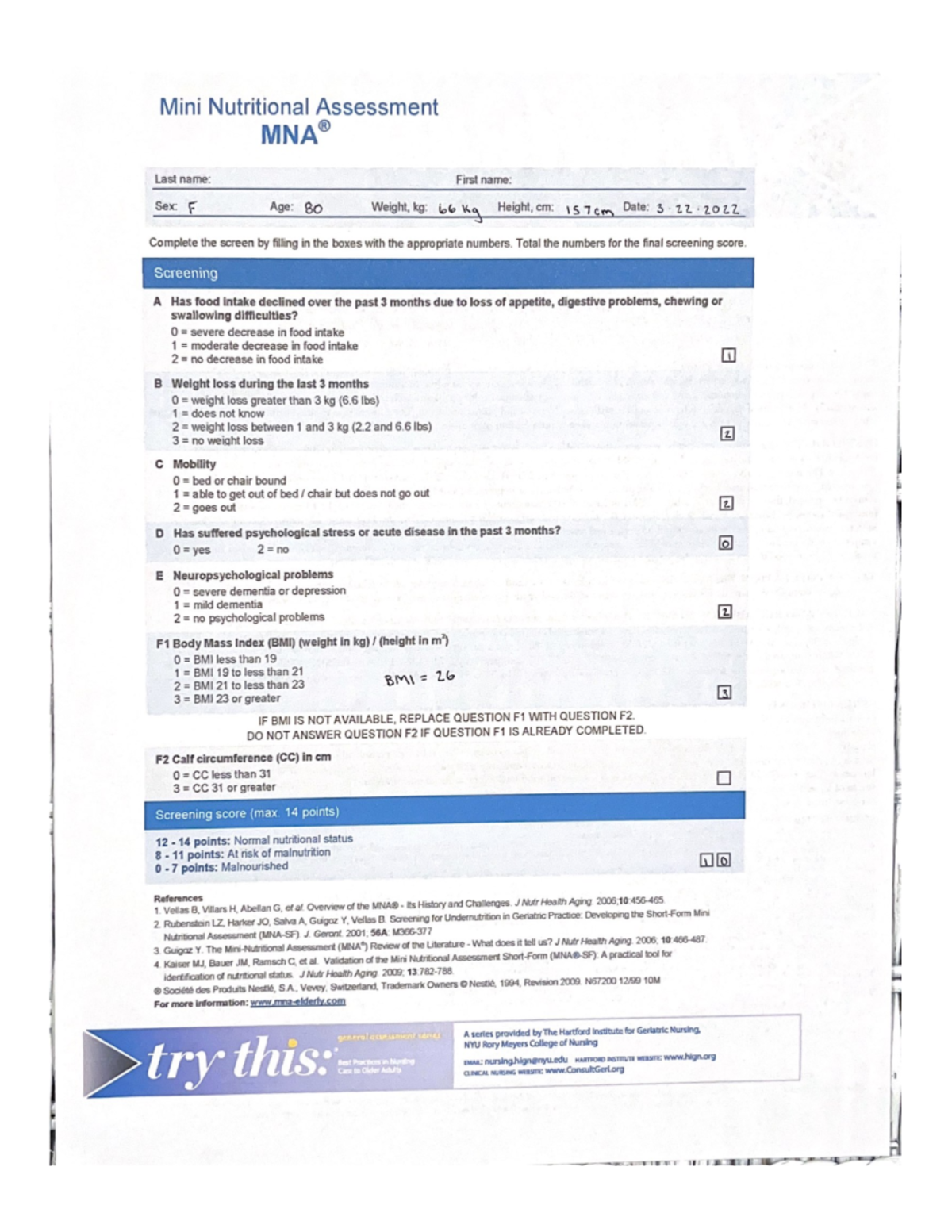 Mini Nutritional Assessment HLTH 2001 Studocu   Thumb 1200 1553 