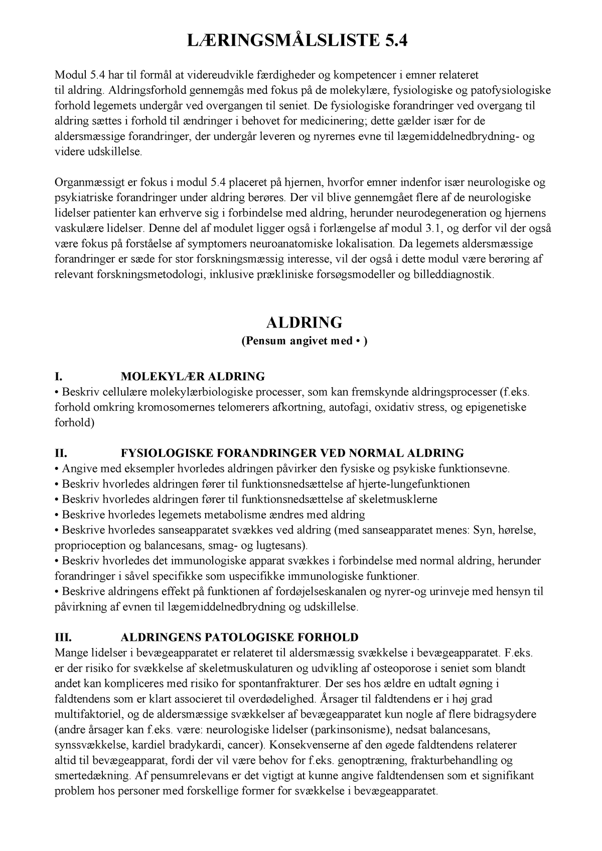 Læringsmål 5.4 2022 - Modulplan - L∆RINGSM≈LSLISTE 5. Modul 5 Har Til ...