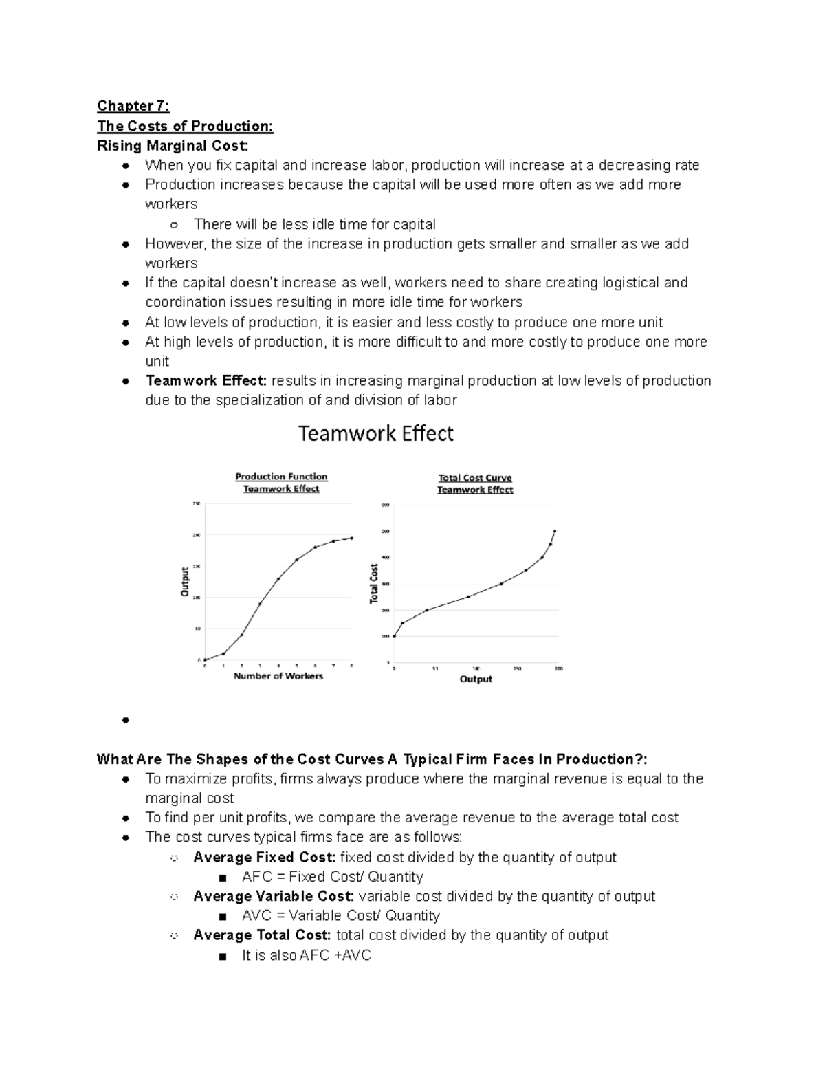 Principles of Microeconomics Unit 7 Notes Part 2 - Chapter 7: The Costs ...