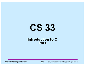 02CIntro 2X - class slides - CS 33 Introduction to C Part 2 Memory ...