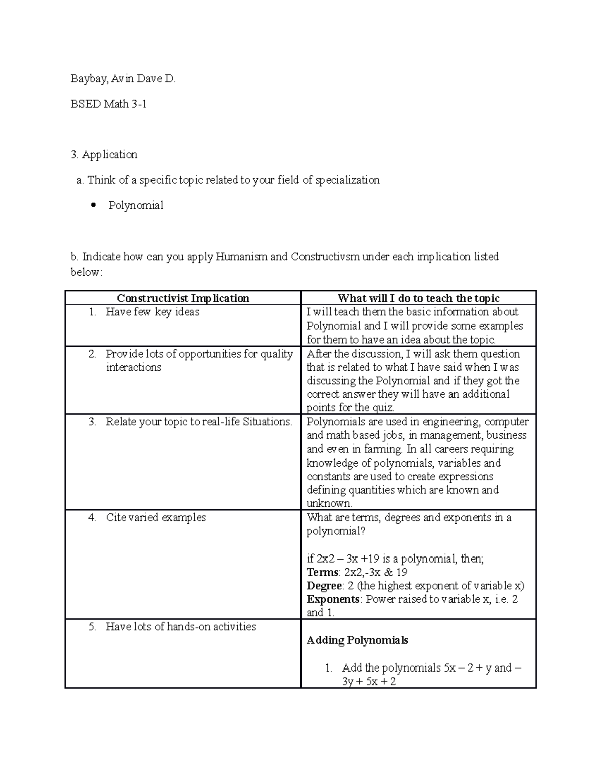 Baybay Seatwork#2 - Bobo - Baybay, Avin Dave D. Bsed Math 3 