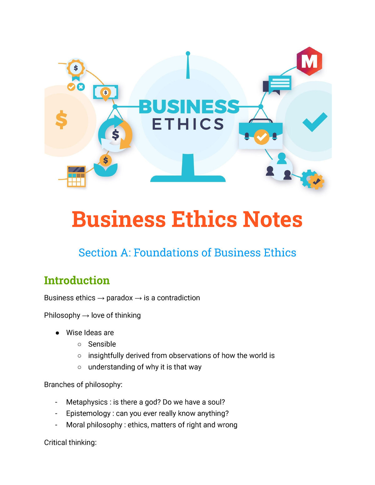 Business Ethics Class + Lecture Notes PHI2043 - Business Ethics Notes ...