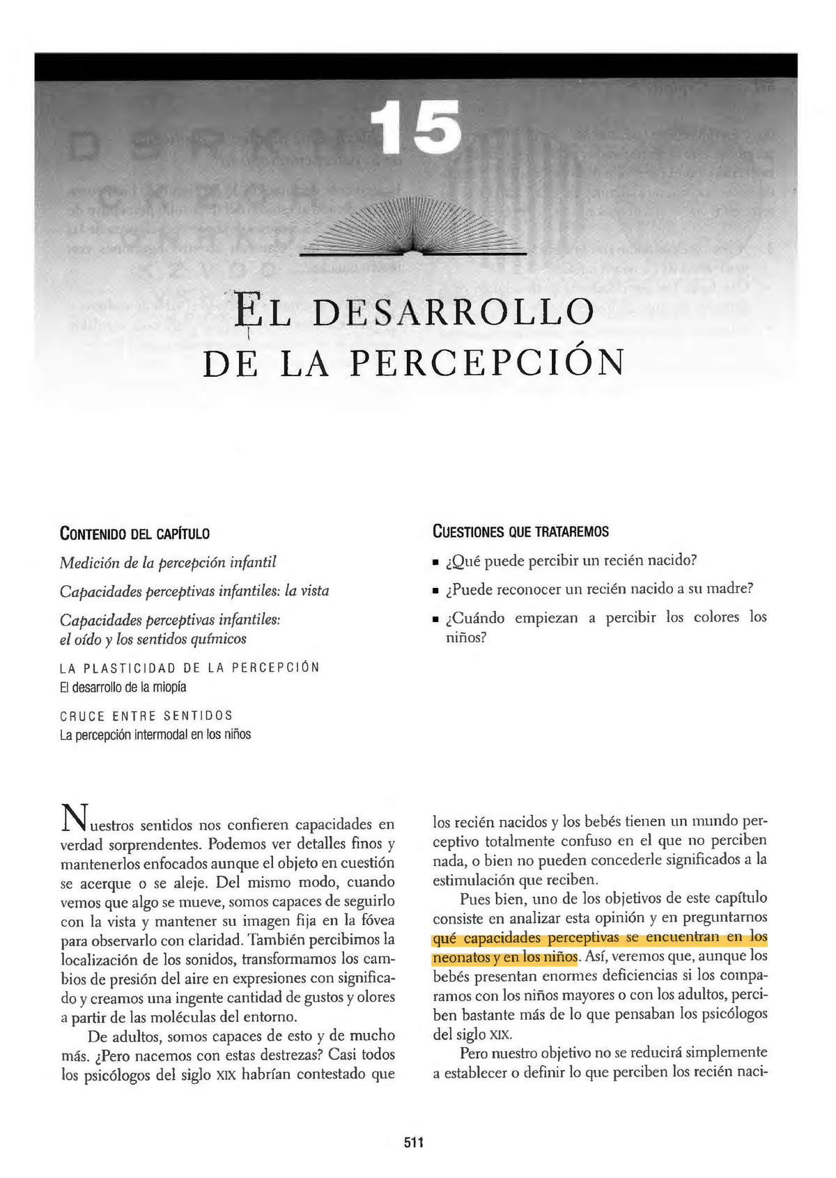 El Desarrollo De La Percepcion El Desarrollo De La PercepciÓn Contenido Del CapÍtulo 2326