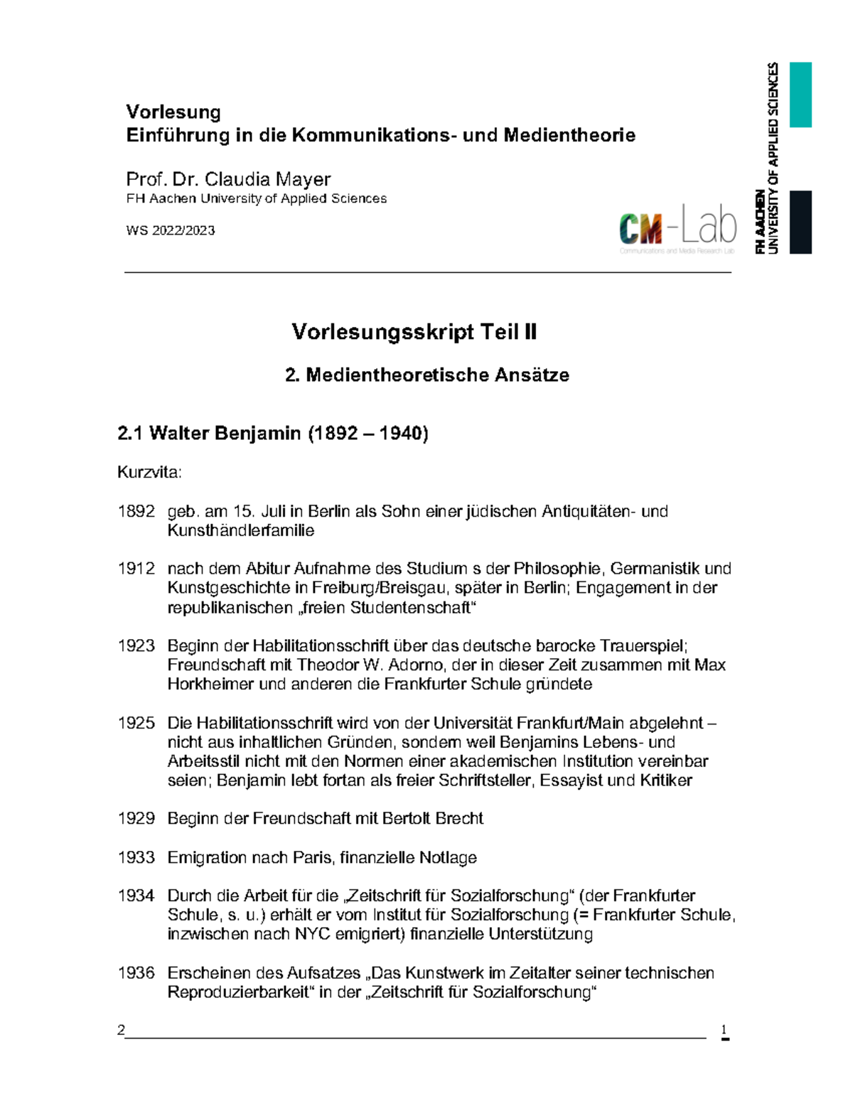 KUMT-2022-Skript II - Vorlesung - Vorlesung Einführung in die ...