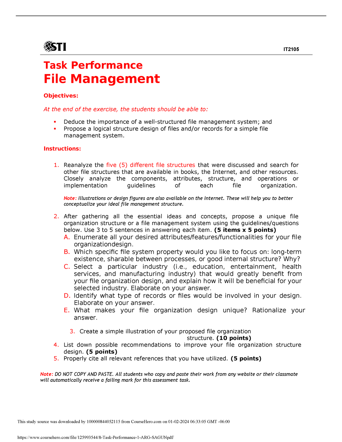 8 Task Performance 1 ARG Sagun - This study source was downloaded by ...