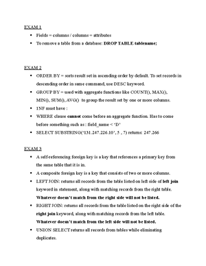 CGS3303 Exam1 V2 - Exam Study Prep - Exam 1 YourName Bianca Atari ...