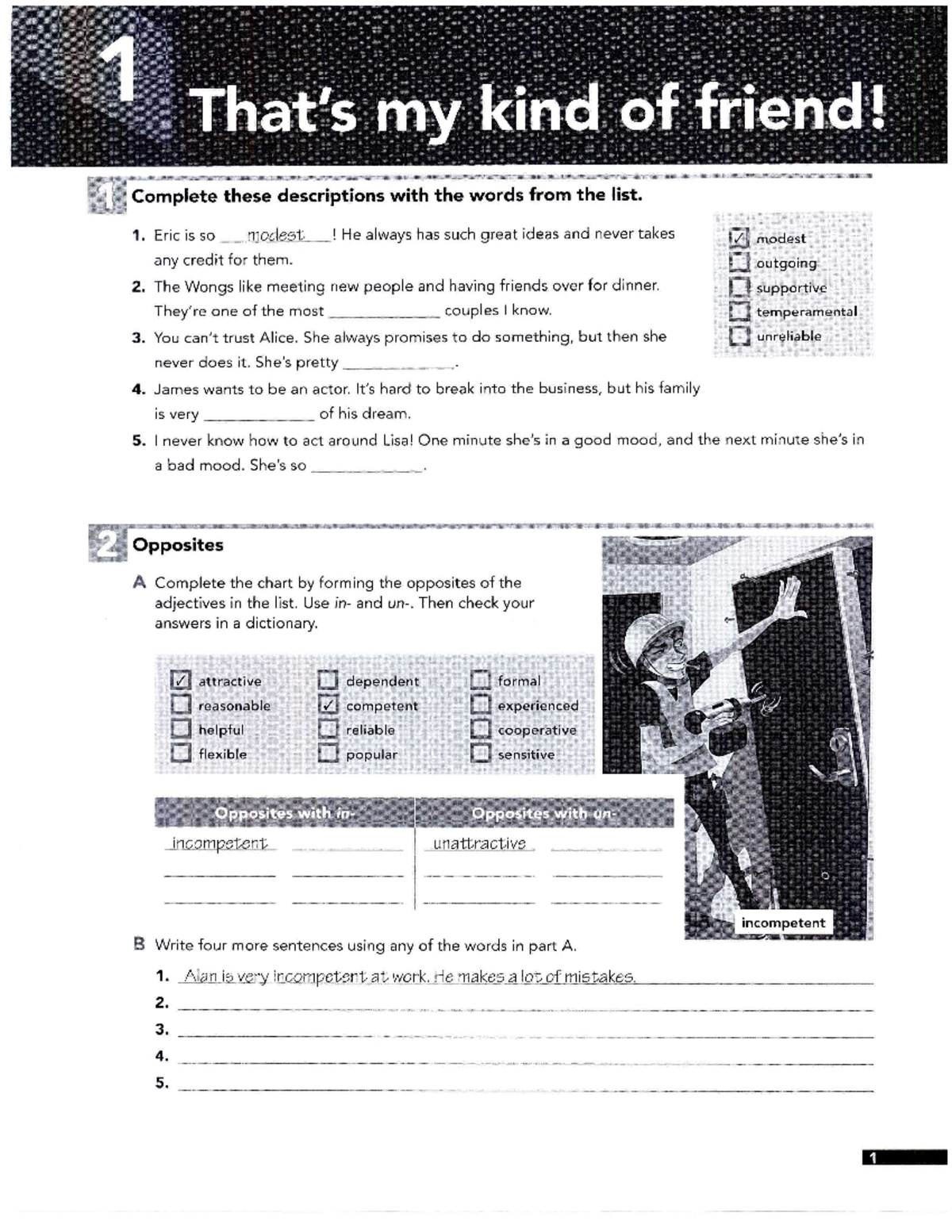 UNIT 1 AND 2. Workbook - Inglés II - Studocu