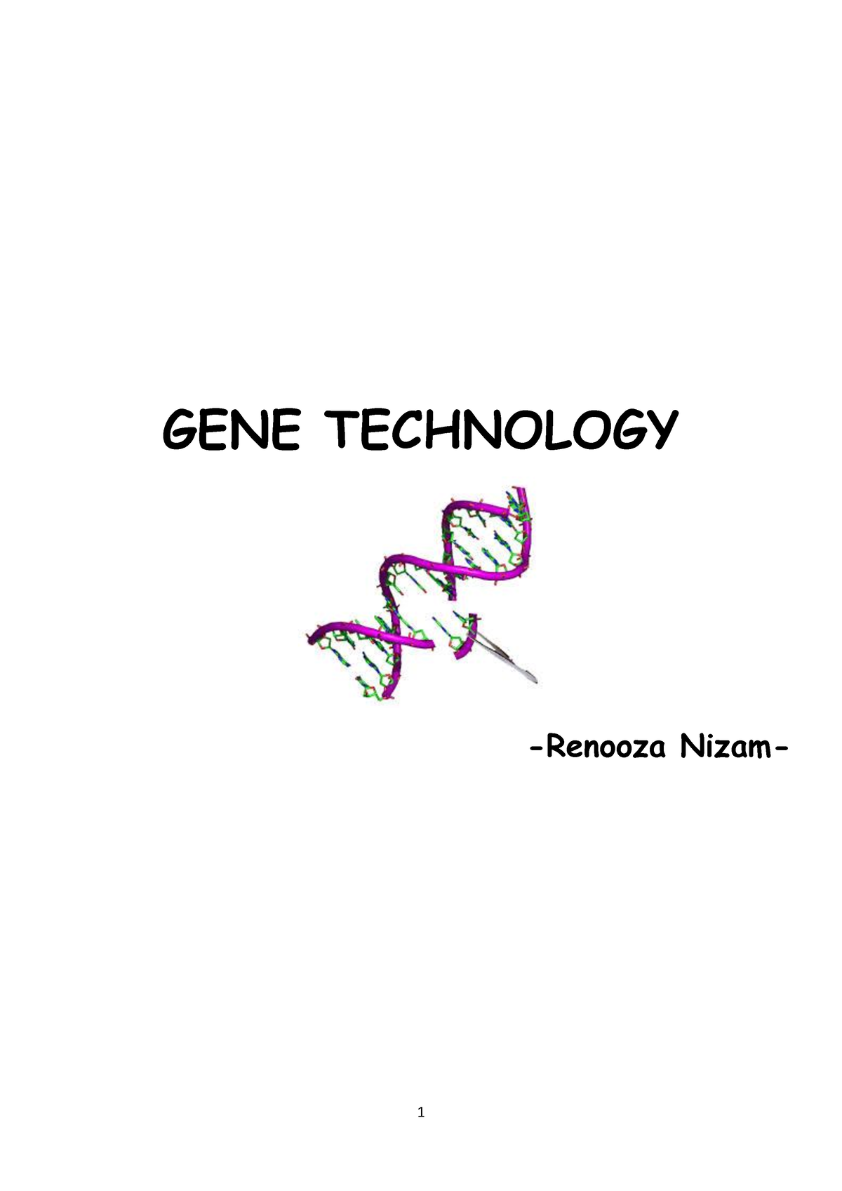 Gene Technology Notes - Gene tech - GENE TECHNOLOGY -Renooza Nizam ...