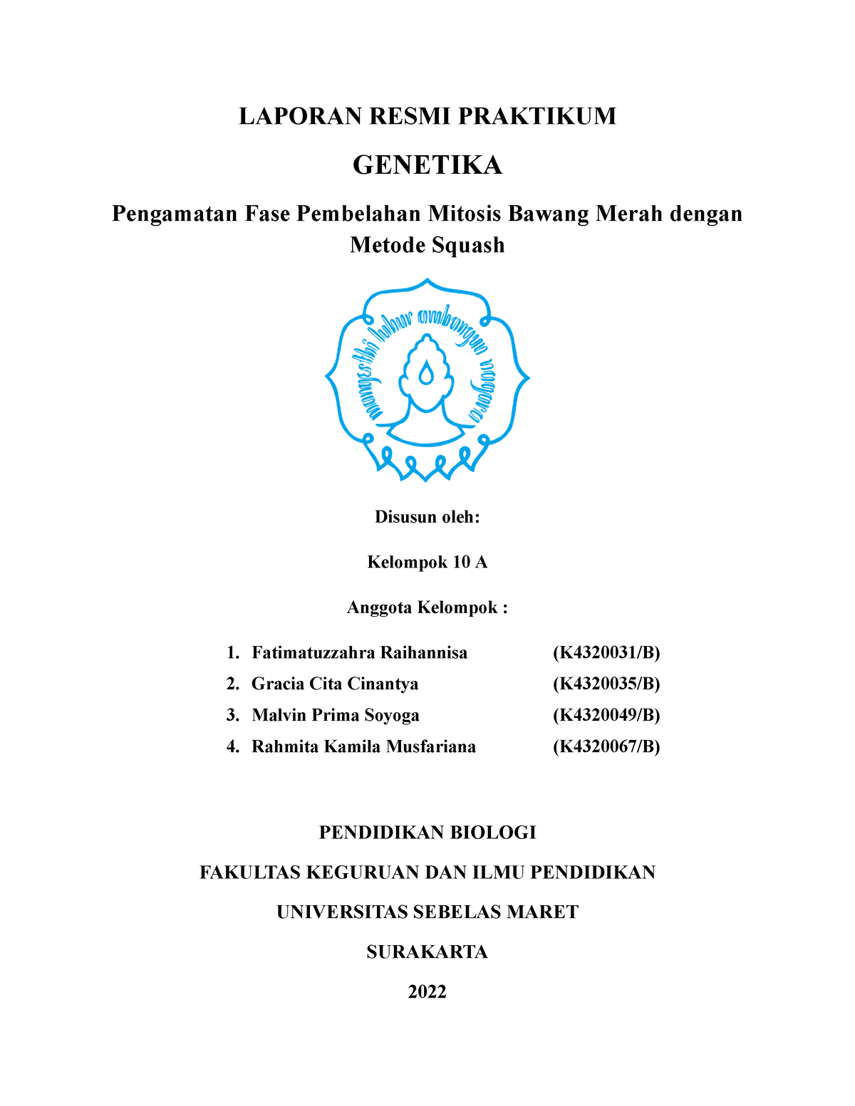 Laprak Genetika Kelompok 10A Kelas B - LAPORAN RESMI PRAKTIKUM GENETIKA ...