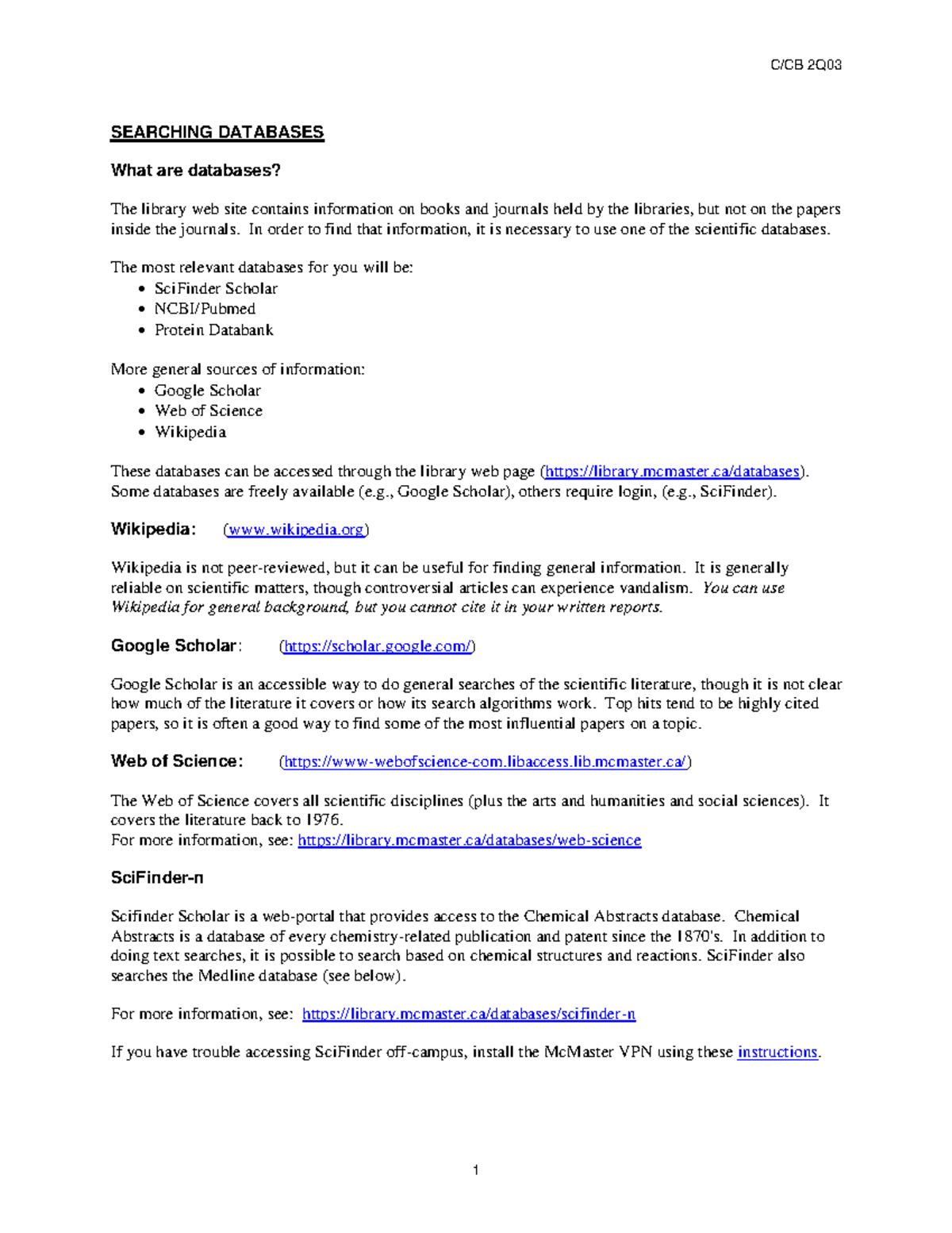 05-2b 2022 Database Searching Summary - C/CB 2Q 1 SEARCHING DATABASES ...