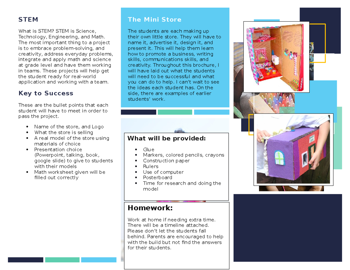 ELM 470 Cross Curricular Project Brouche   STEM What Is STEM