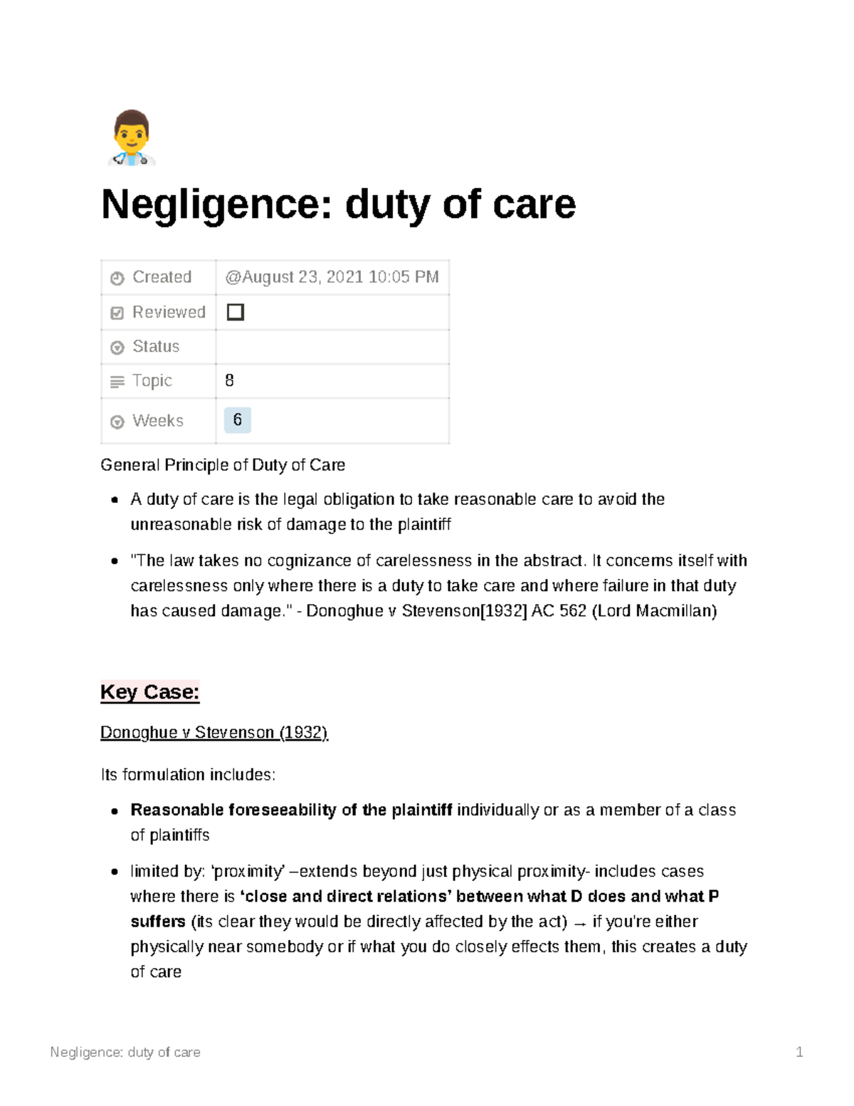 Negligence Duty Of Care - Negligence: Duty Of Care Created Reviewed ...