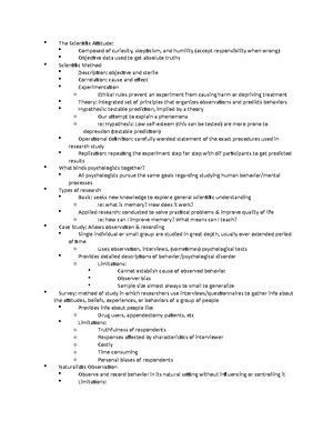 chapter summaries - CSN General Psychology 101 Chapter Summaries Week ...