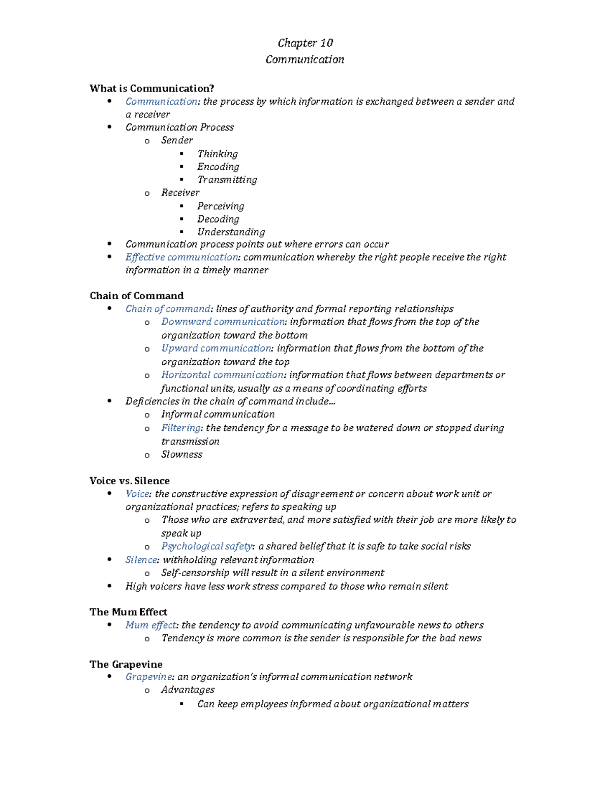 Hrob2090 * Chapter 10 * Communication - Bus2090 - Individuals And - Studocu