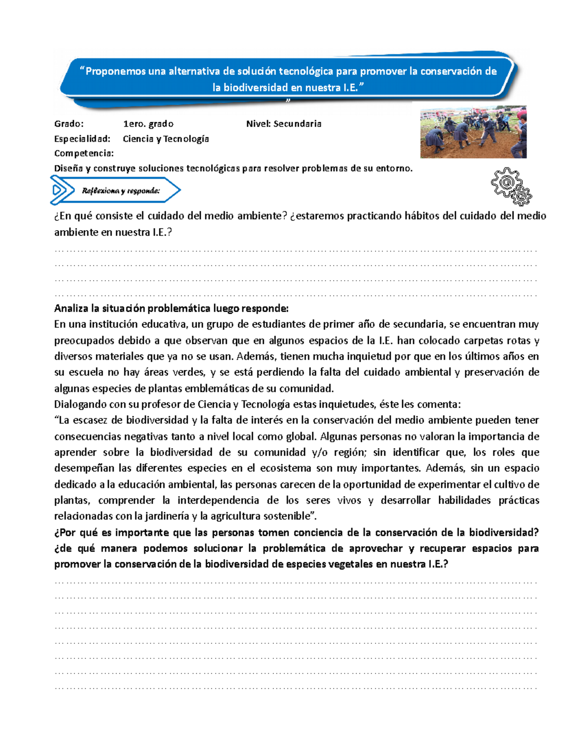 2anexo Exp 05 1act ciencia y tecnología 1° - Grado: 1ero. grado Nivel ...