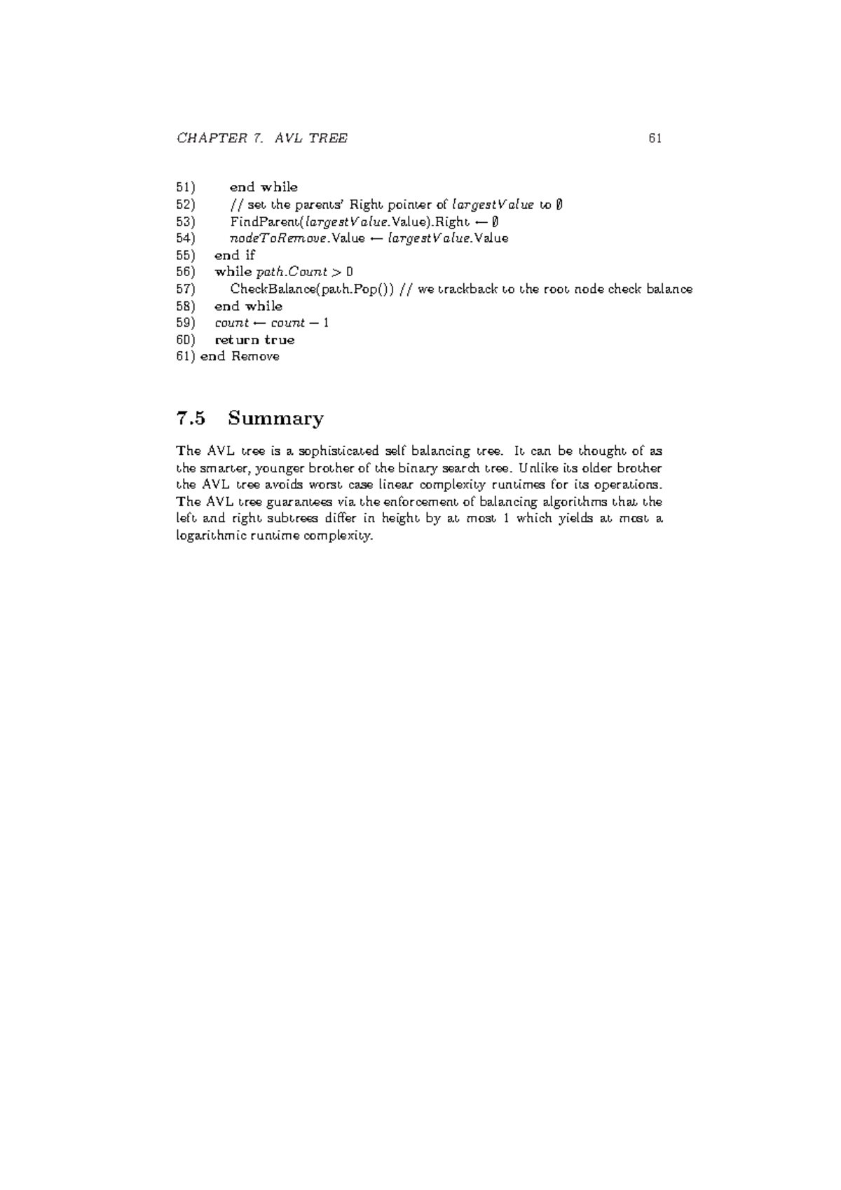 Data Structure and algorithm - CHAPTER 7. AVL TREE 61 end while // set ...