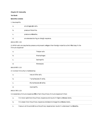 Ch. 6 Test Bank - Gould's Ch. 6 Test Bank - Chapter 06: Infection Test ...