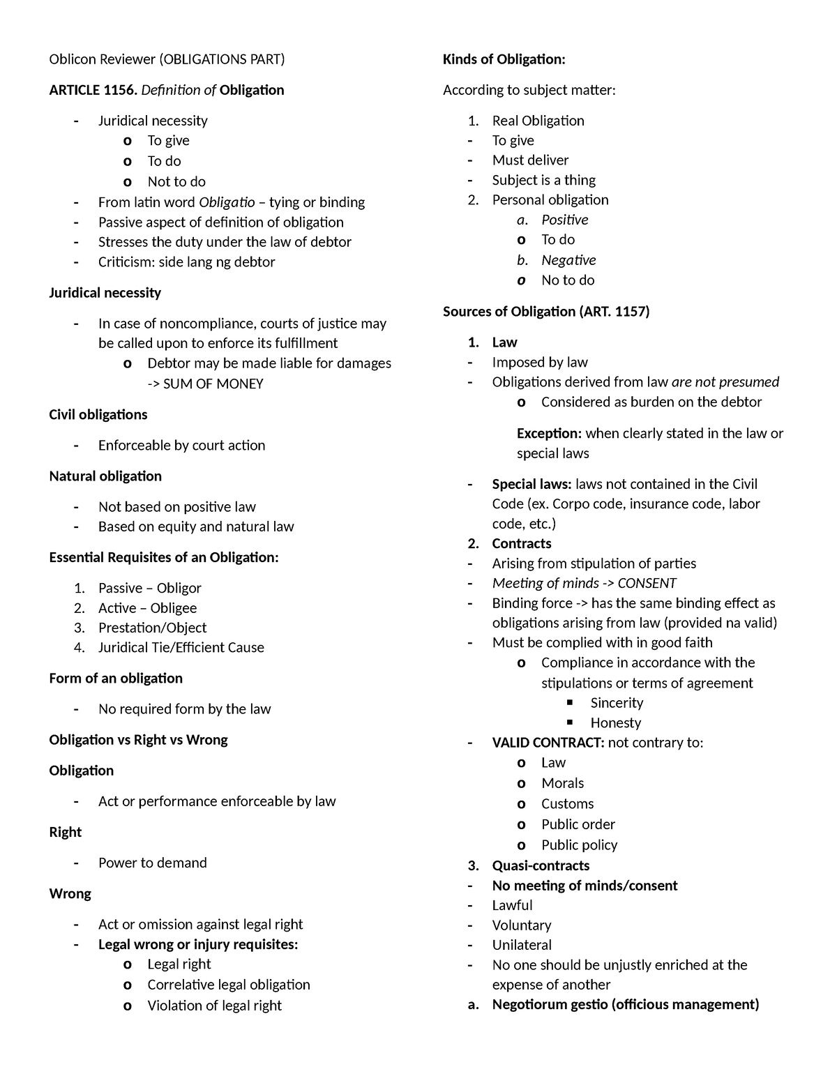 Oblicon Reviewer Obligations Part - Oblicon Reviewer (OBLIGATIONS PART ...