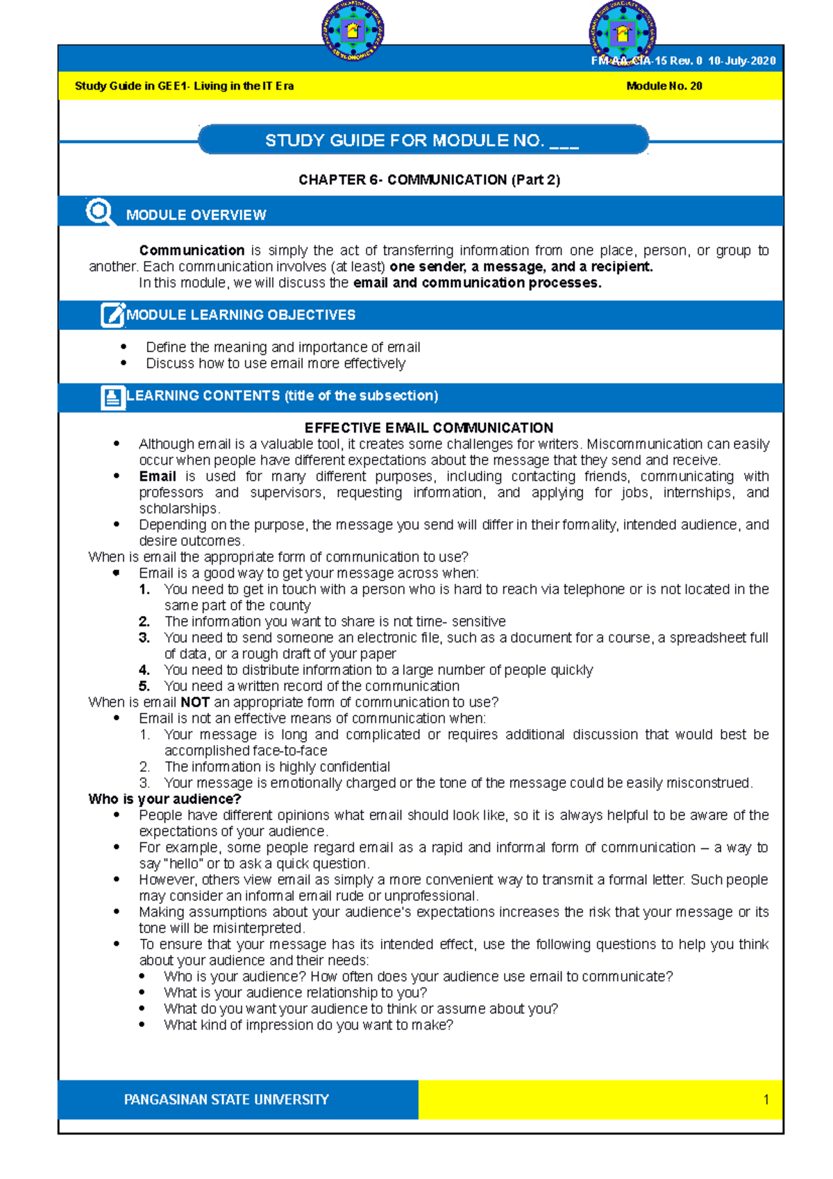 Chapter 6 Part 3 Email and Communication Processes - Living in the IT ...