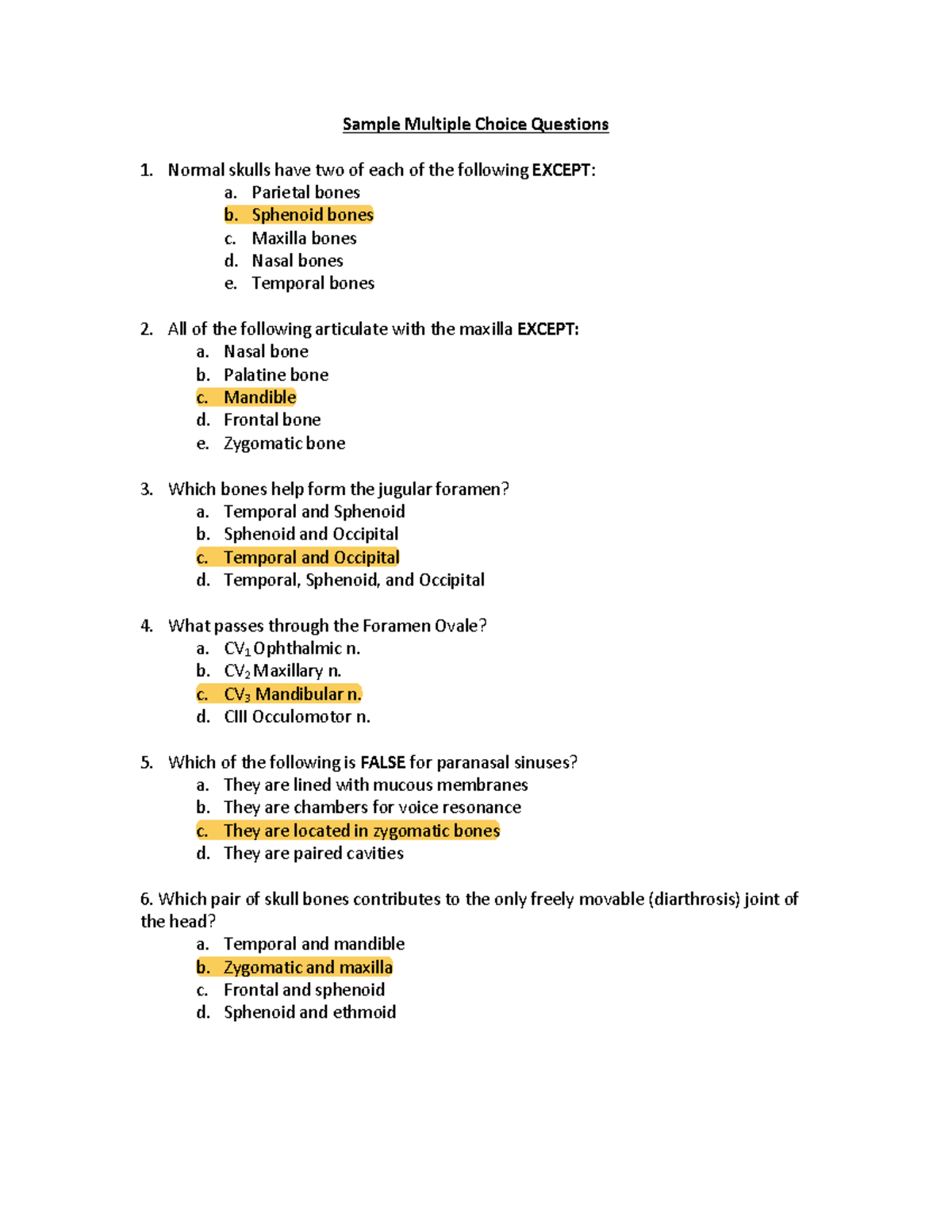 EXCI 254 Sample Multiple Choice Questions - Sample Multiple Choice ...