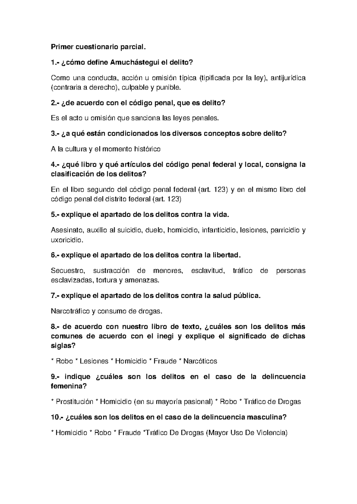 Primer Cuest PARC - Primer cuestionario parcial. 1.- ¿cómo define ...
