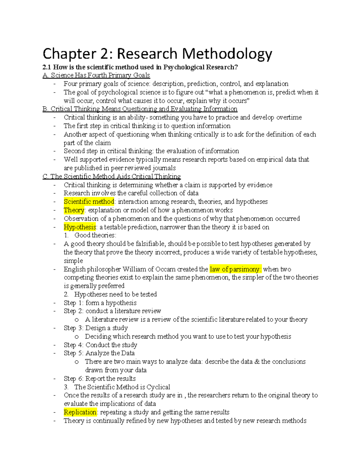 Chapter 2 Reading - Lecture notes 2 - Chapter 2: Research Methodology 2 ...