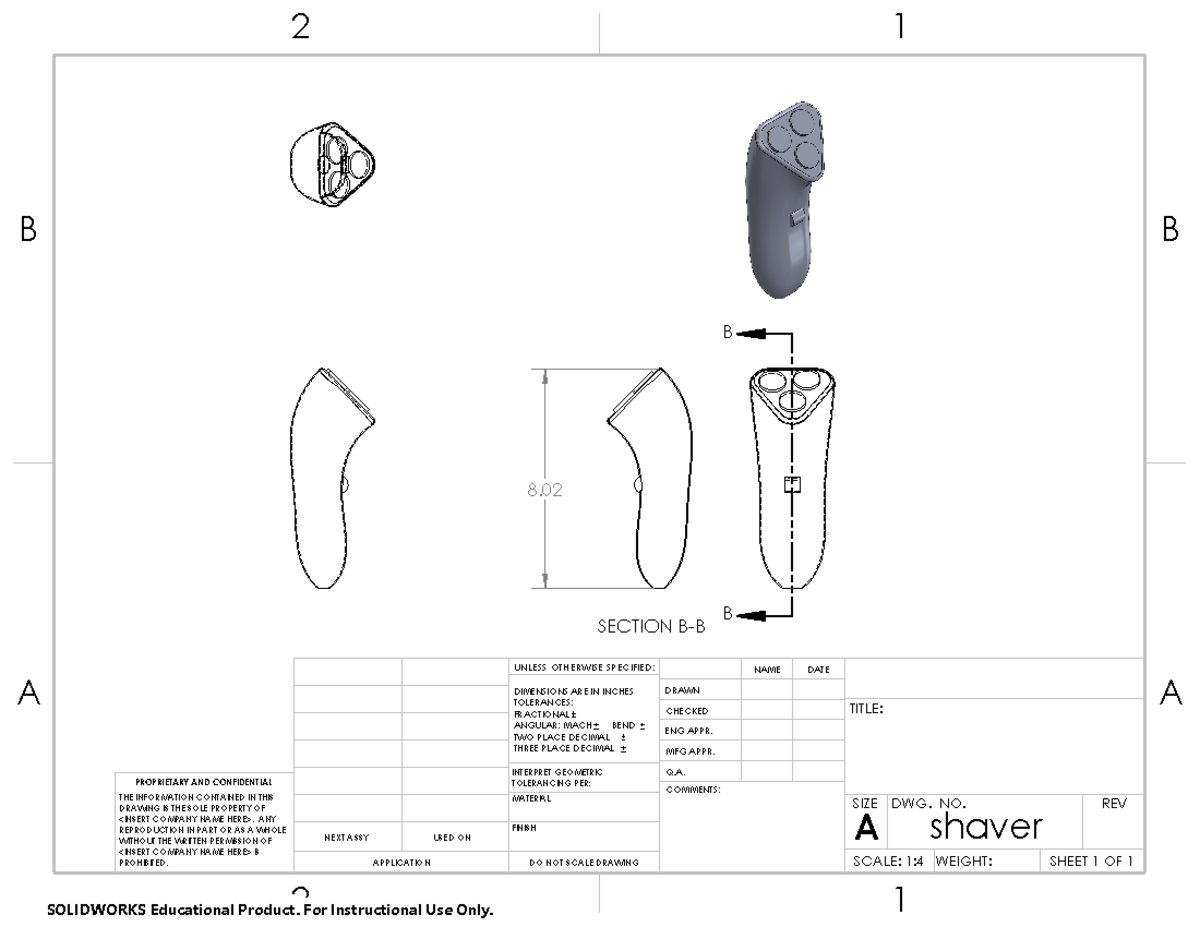 Razor - THREE PLACE DECIMAL TWO PLACE DECIMAL SCALE: 1: A A B B 2 2 1 1 ...