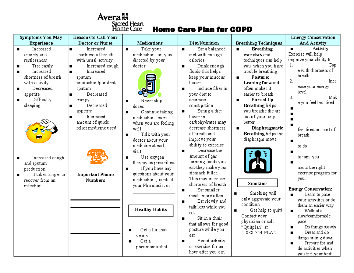 Home Care Plan for COPD - Clinical - Home Care Plan for COPD Symptoms ...