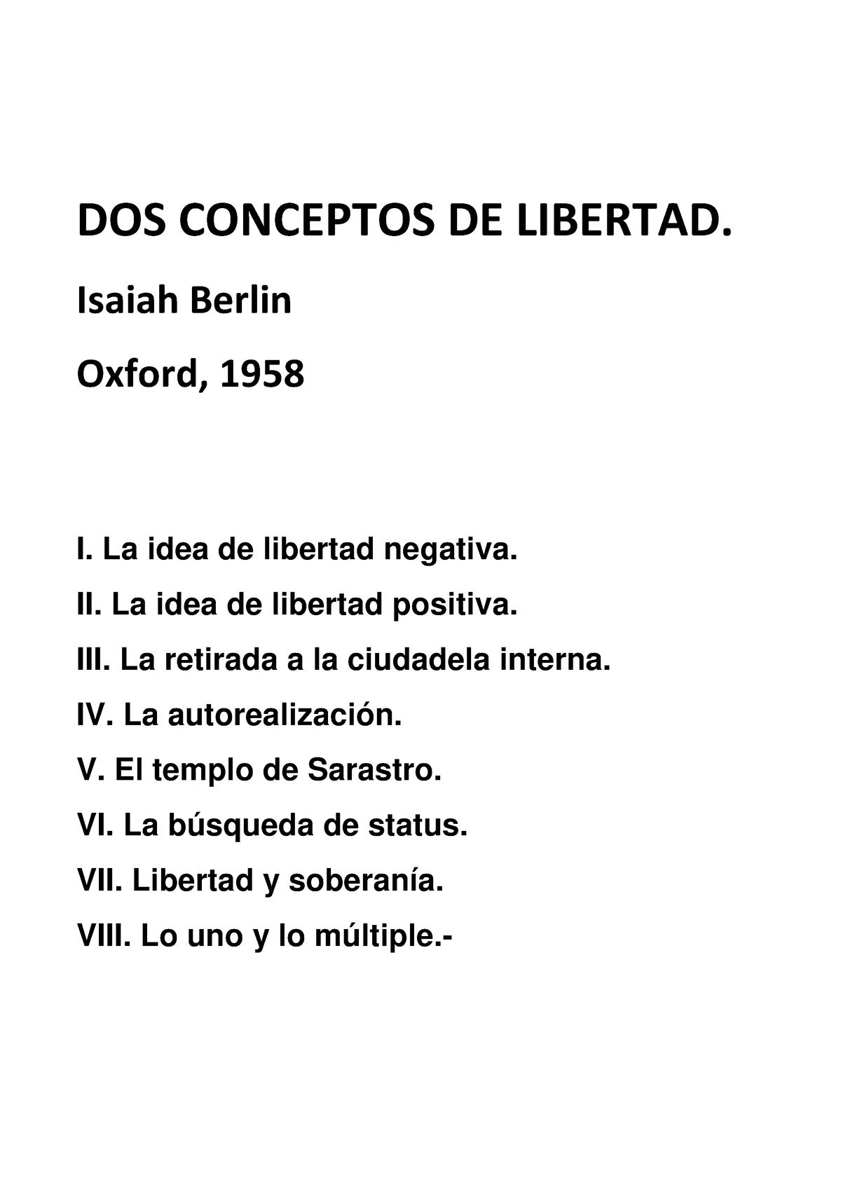 Lectura Seminario Ideolog As Pol Ticas Dos Conceptos De Libertad