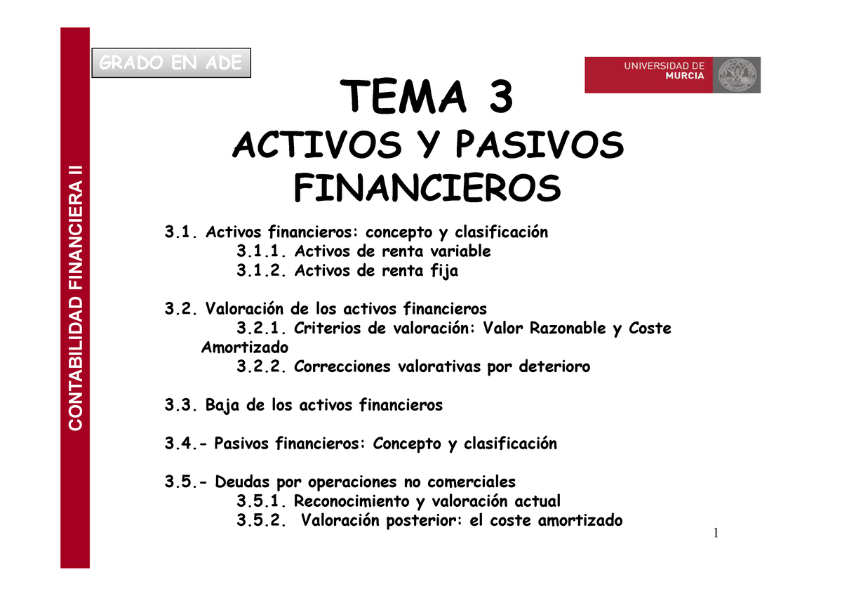 Tema 3 Activos Y Pasivos Financieros A Tope Tema 3 Activos Y Pasivos Financieros Contabilidad 6068