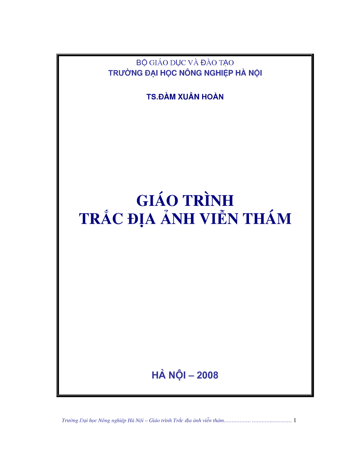 Giao Trinh Trac Dia Anh Vien Tham - Tr ư Ng ð I H C Nông Nghi P Hà N I ...