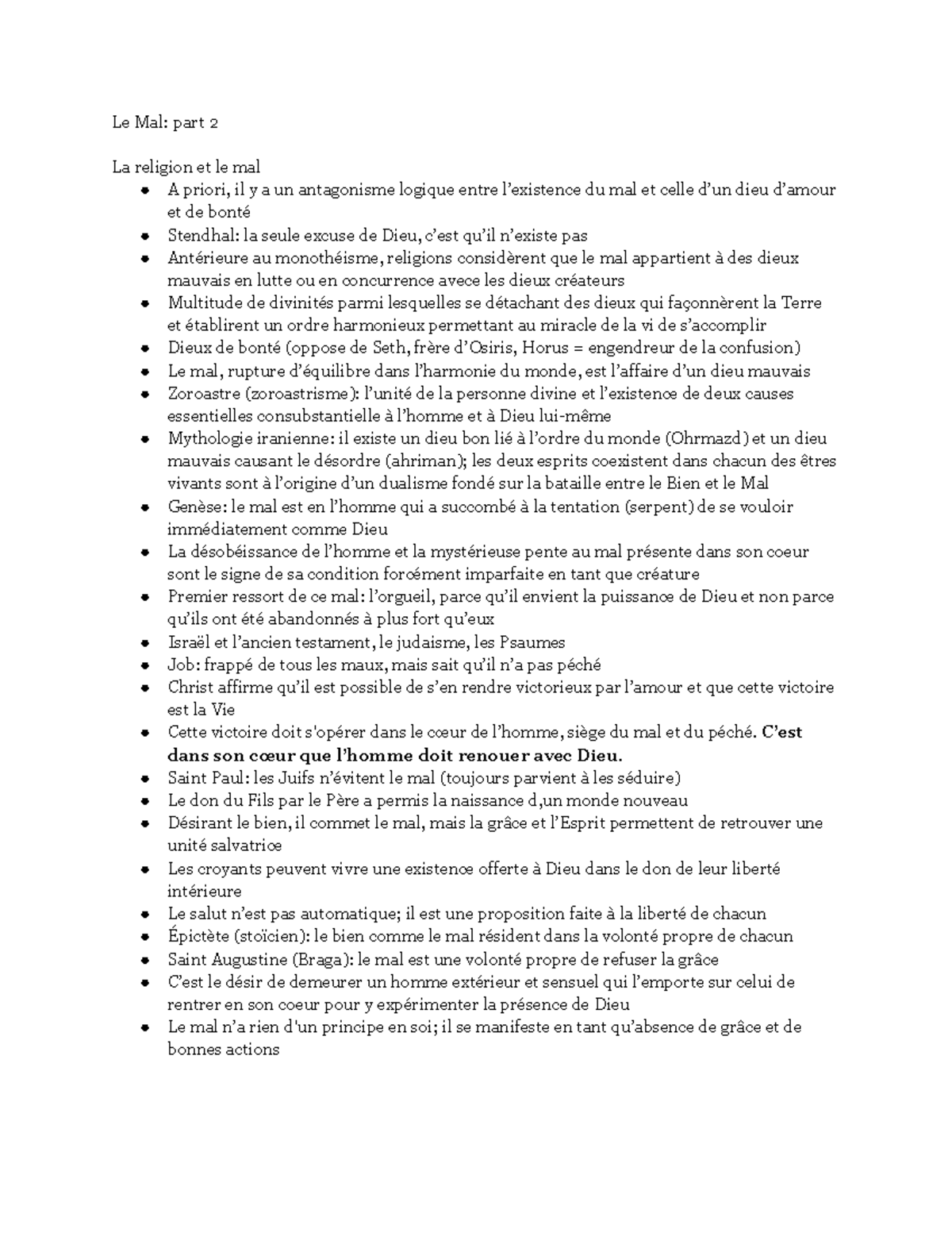 Le Mal part 2 - Notes on Le Mal reading - Le Mal: part 2 La religion et ...