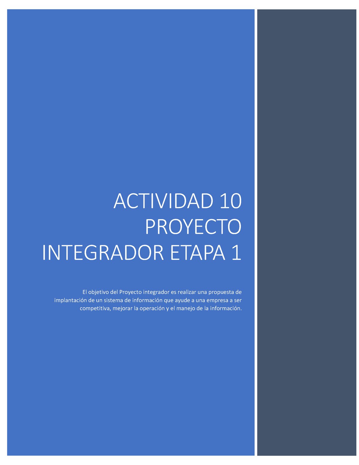 Actividad 10 Proyecto Integrador Etapa 1 - ACTIVIDAD 10 PROYECTO ...