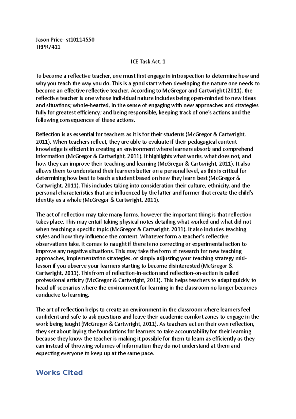 TRPR ICE Task 1 - Ice task 1 - Jason Price- st TRPR ICE Task Act. 1 To ...