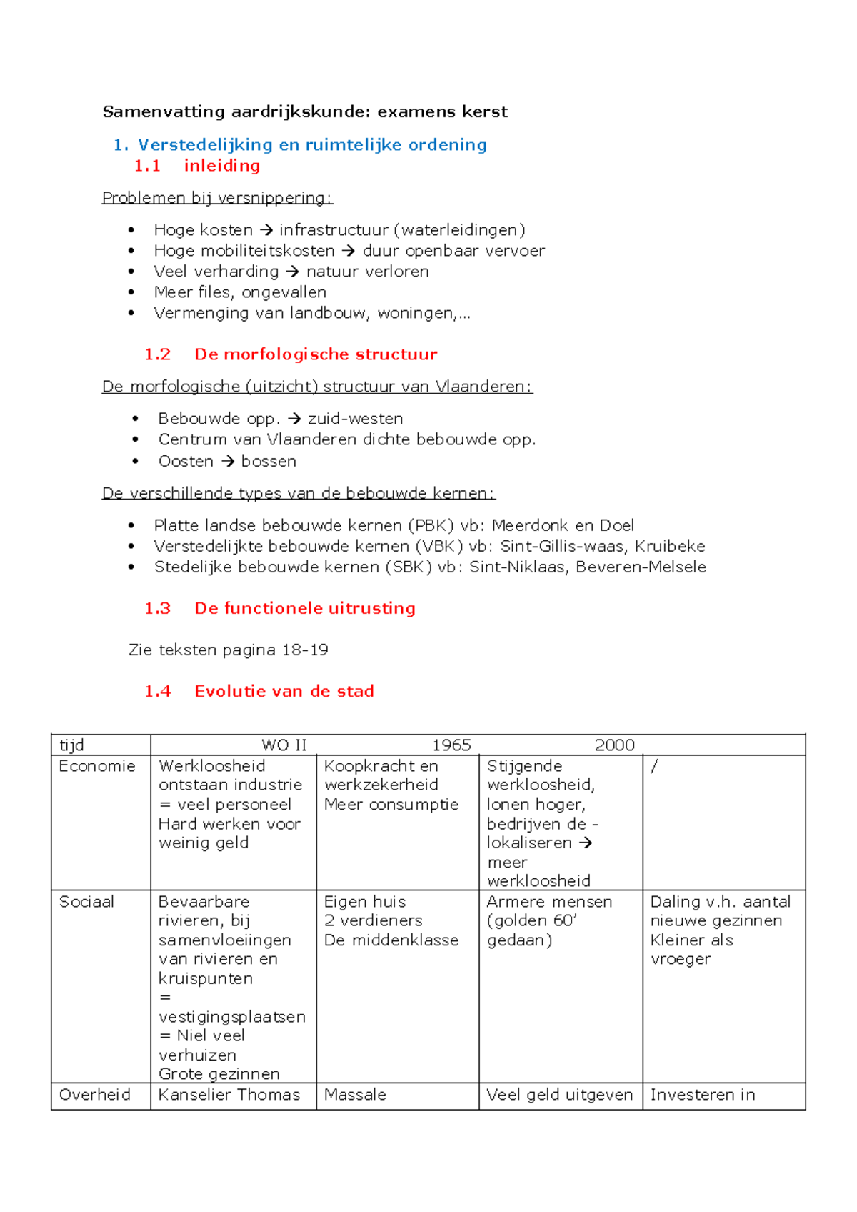 Samenvatting Aardrijkskunde - Verstedelijking En Ruimtelijke Ordening 1 ...