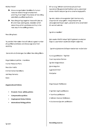 Recruitment and selection