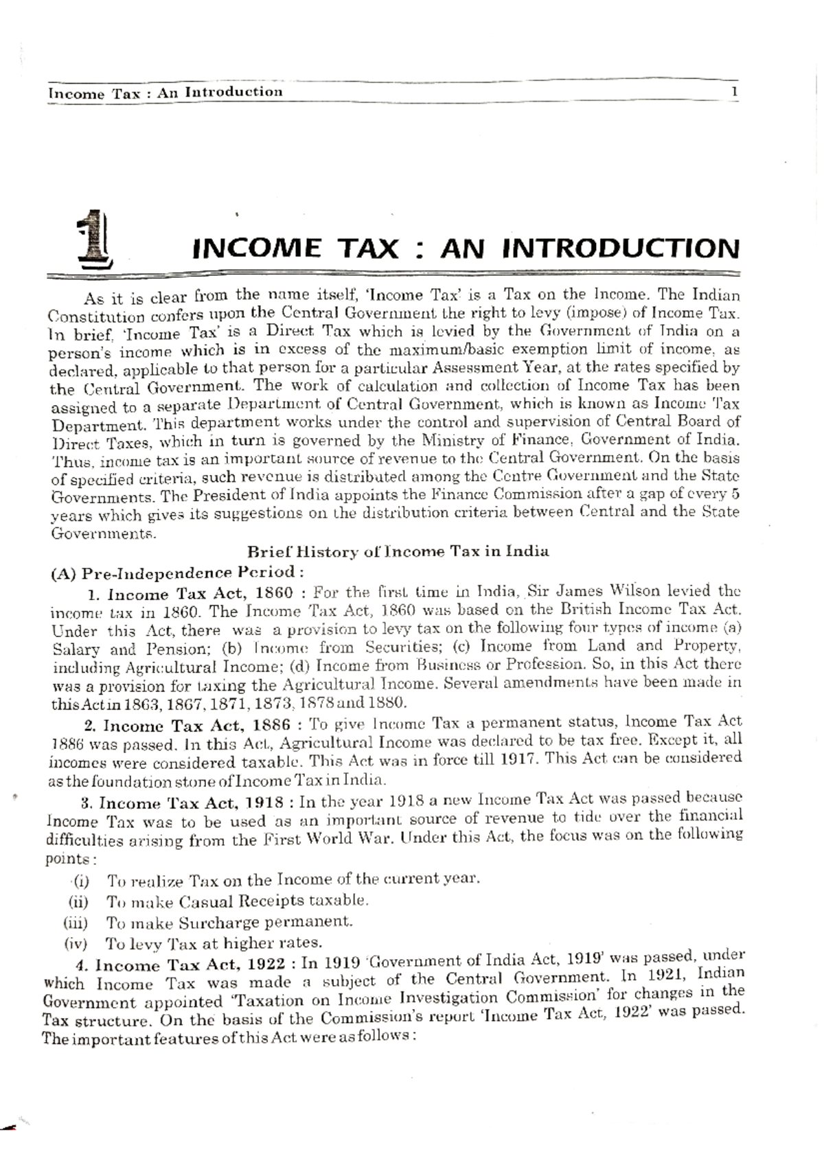 Income Tax Theory - B.com - Studocu