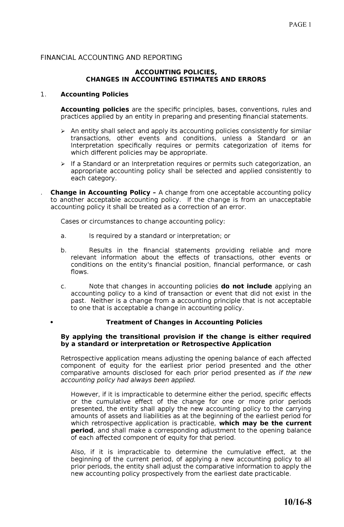 #04 PAS 8 (Acctg. Policies, Changes in Acctg. Est - PAGE 1 FINANCIAL ...