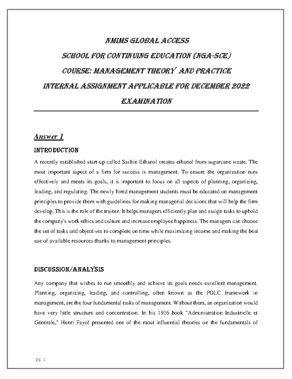 Management Theory and practice - NMIMS Global Access School for ...