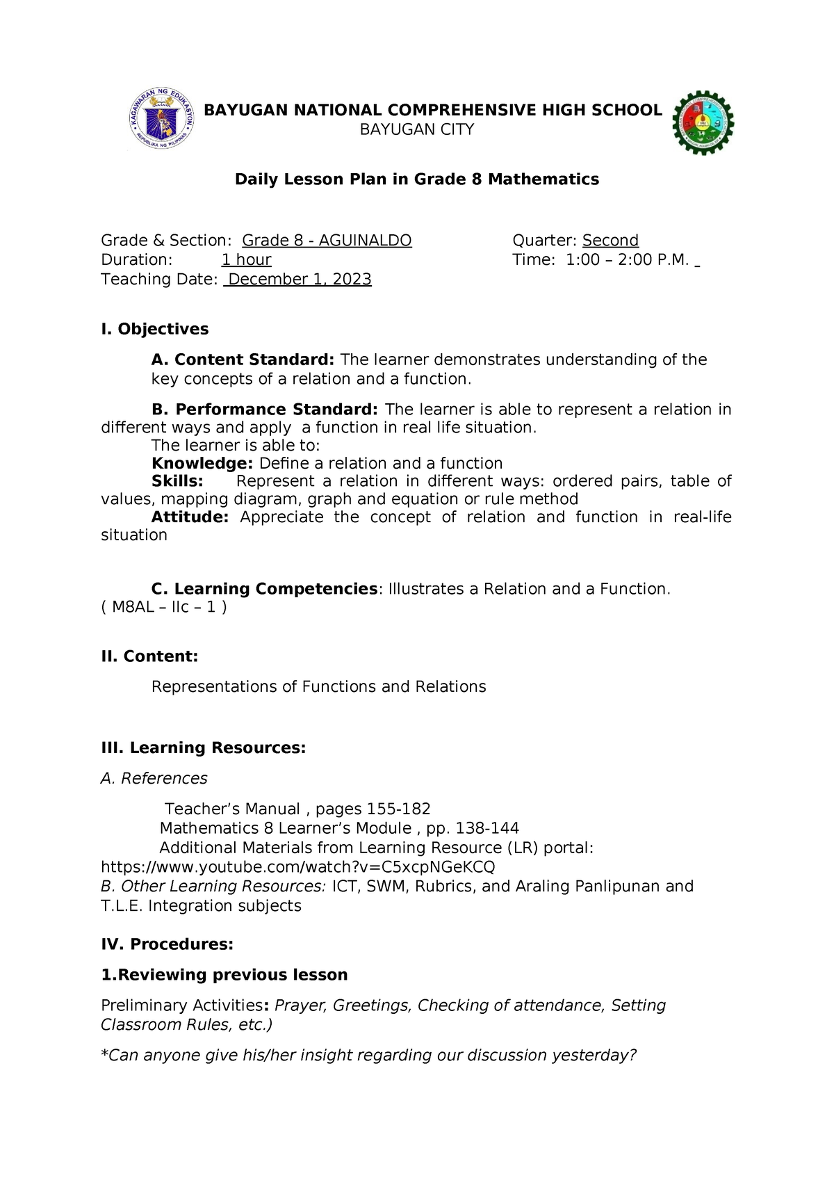 DLP-batingal-2023COT2 - BAYUGAN NATIONAL COMPREHENSIVE HIGH SCHOOL ...