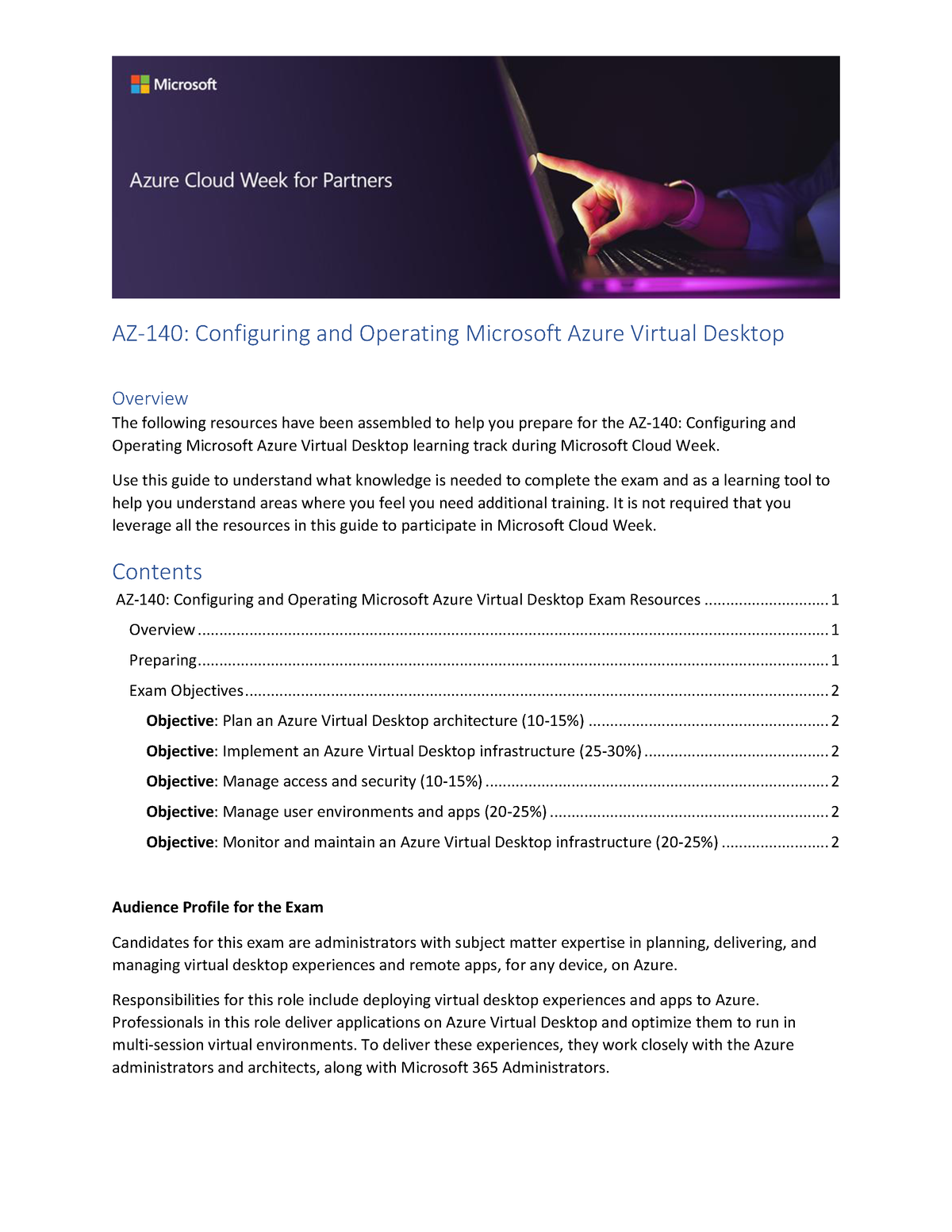 AZ-140 Study Guide - AZ-140: Configuring and Operating Microsoft Azure ...