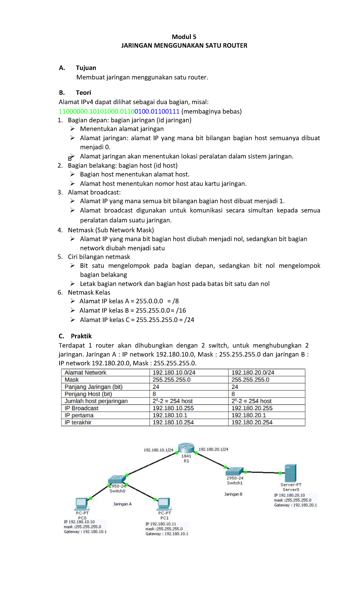 Modul 5 Jar Kom SIA - Materi Tentang Jaringan Komputer - Modul 5 ...